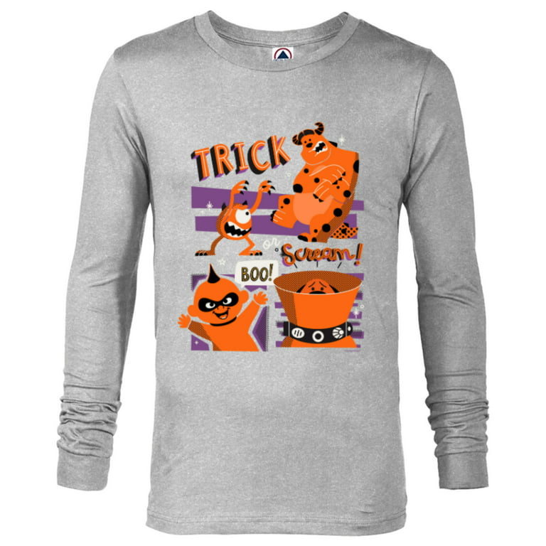 and Pixar Halloween Trick Scream Monsters, Inc. - Sleeve T- Shirt for Men - Customized-Athletic Heather - Walmart.com