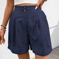 thumbnail image 5 of yillto Womens Dressy Trousers Shorts Pleated High Waist Summer Casual Business Short Pants with Pockets, 5 of 7