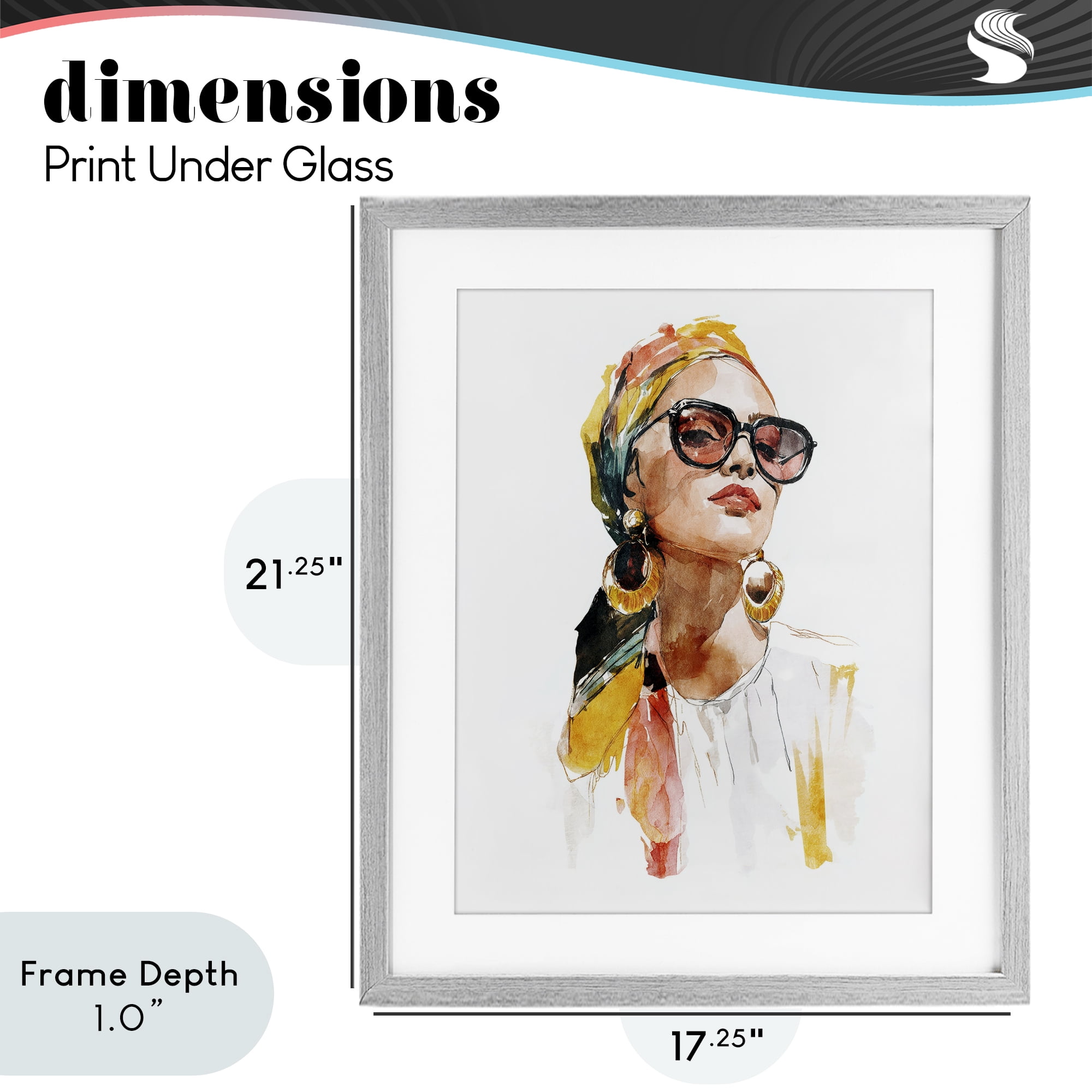 Stupell Industries Stylish Woman with Headwrap Gray Framed Print Under Glass, design by Svetlana Aleynikova