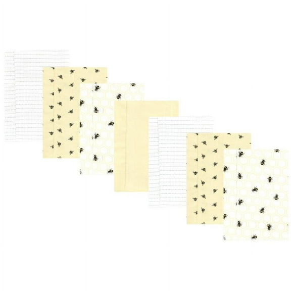 Hudson Baby Flannel Burp Cloth 7pk, Honey Bee, One Size