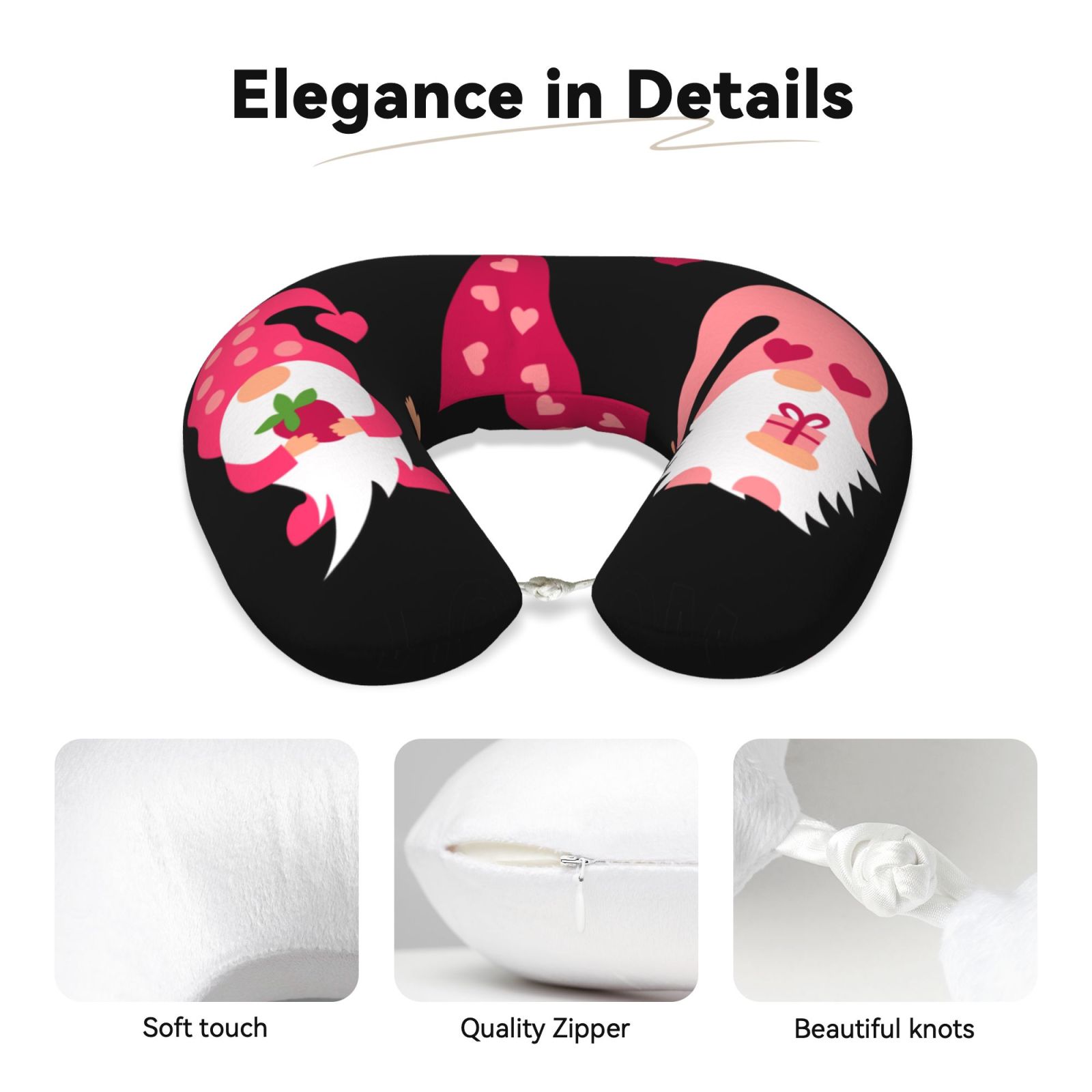 Xecao Love You Mom Print Memory Foam Cervical Neck Pillow Versatile U-Shaped Pillows for Home,Office,Camping,Travelling,Soft Washable Cover