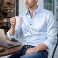 thumbnail image 3 of TANSILING Men's & Big Men's Classic Fit Dress Shirt with Long Sleeves, Sizes S-3XL, 3 of 6