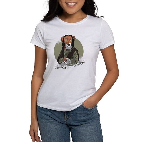 CafePress - Mona Lisa Dog T Shirt - Women's Classic T-Shirt