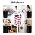 thumbnail image 5 of DouZhe 50L Rectangular Laundry Basket, Pink Heart Cupid Arrow Prints Waterproof Foldable Laundry Hamper with Aluminum Handles, 5 of 6