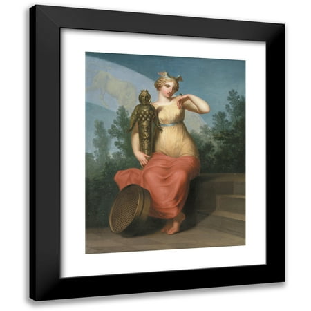 Nicolai Abraham Abildgaard 12x14 Black Modern Framed Museum Art Print Titled - Philosophy. Allegorical Figure. (1800)