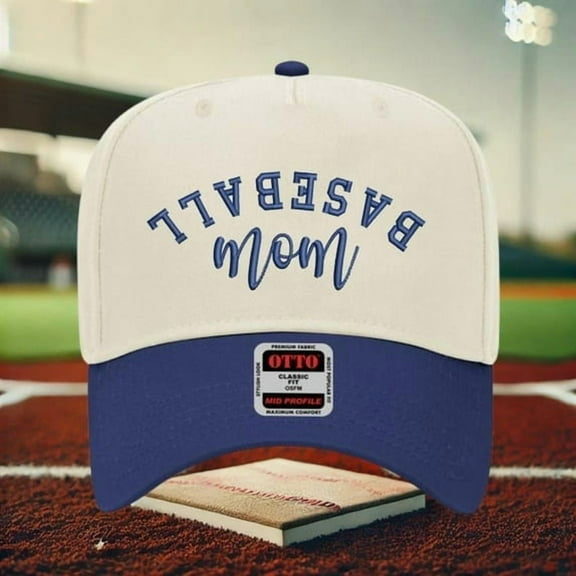 Baseball Mom Embroidered Hat, Classic Two-Tone Adjustable Baseball Cap, Stylish and Comfortable Snapback Hat for Sports Moms, Outdoor Games, and Everyday Wear