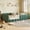 Green, variant on Full Size Velvet Upholstered Floor Bed with Safety Guardrails, Low-Profile Design with Hidden Feet and Sturdy Slats, No Box Spring Needed, Orange
