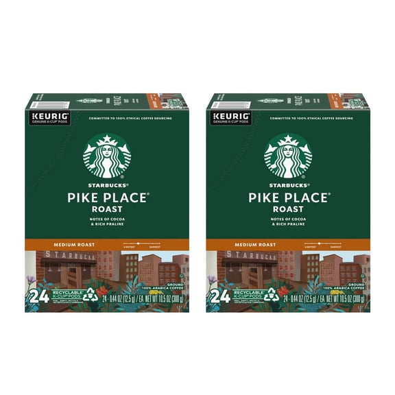 Starbucks Pike Place Roast, K-Cup Portion Pack For Keurig K-Cup Brewers, 24 K-Cups (Pack Of 2)