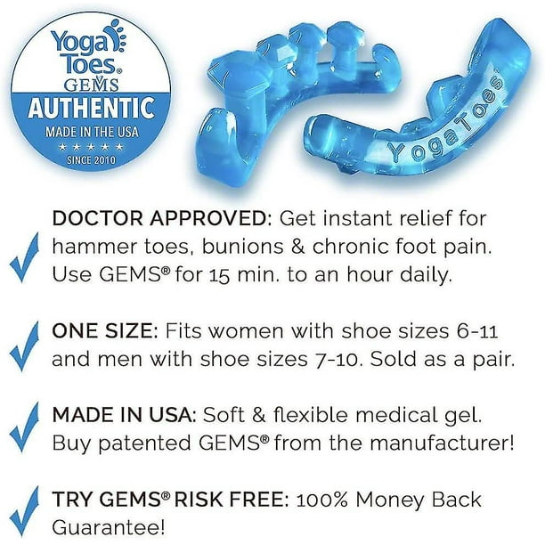 Yogatoes Gems: Gel Toe Stretcher & Toe Separator - Americas Choice For  Fighting Bunions, Hammer Toes, & More!--(Quantity) 