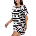 thumbnail image 2 of Naloa Cute Chicken Women's Short-Sleeved Pajama Set, Loungewear, Summer pajamas, Breathable Cozy - X-Large, 2 of 9
