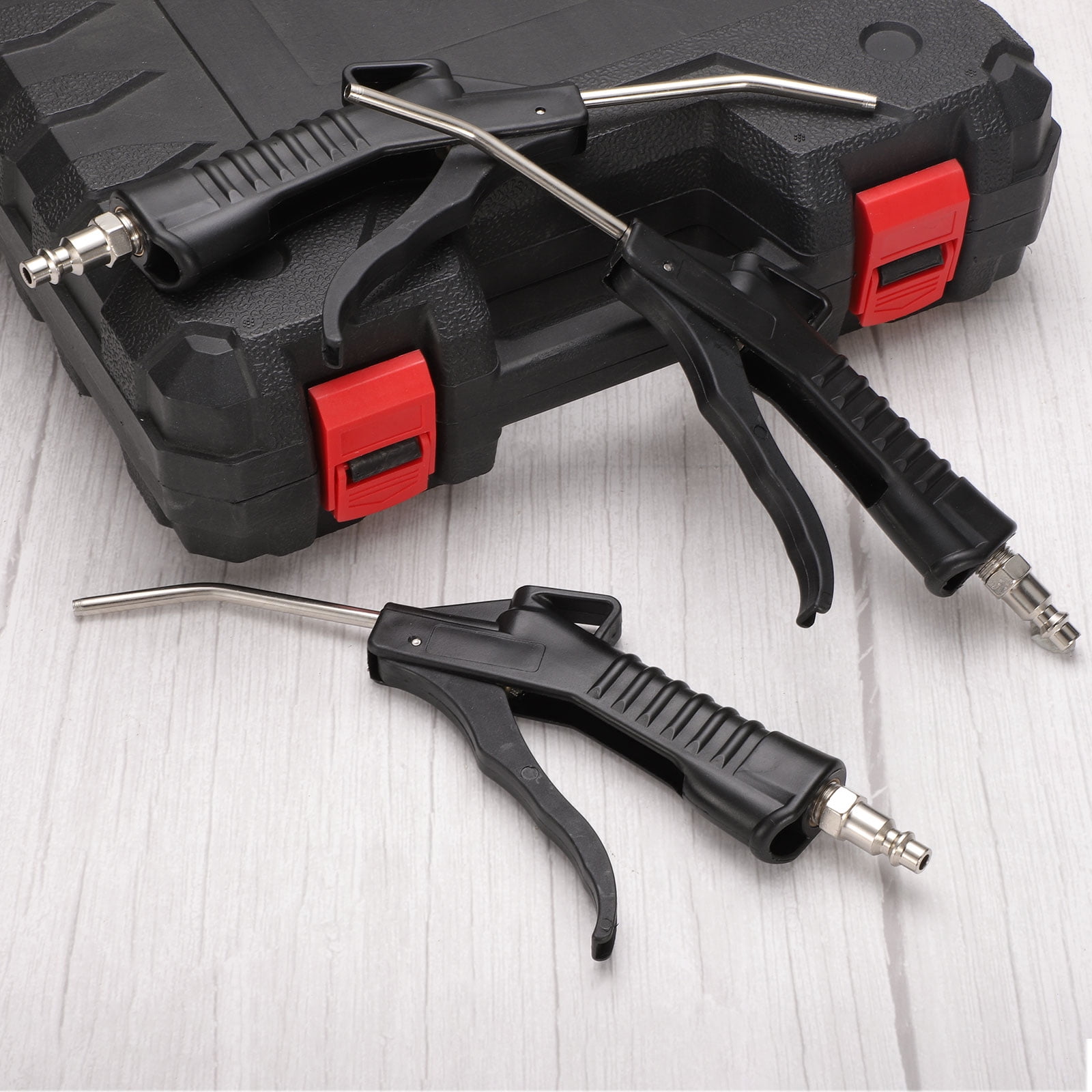 Uxcell 8pcs Air Blow Gun High Flow Air Compressor Blow Gun with 1/4" NPT Male Air Plug and Angled Bent for Industrial