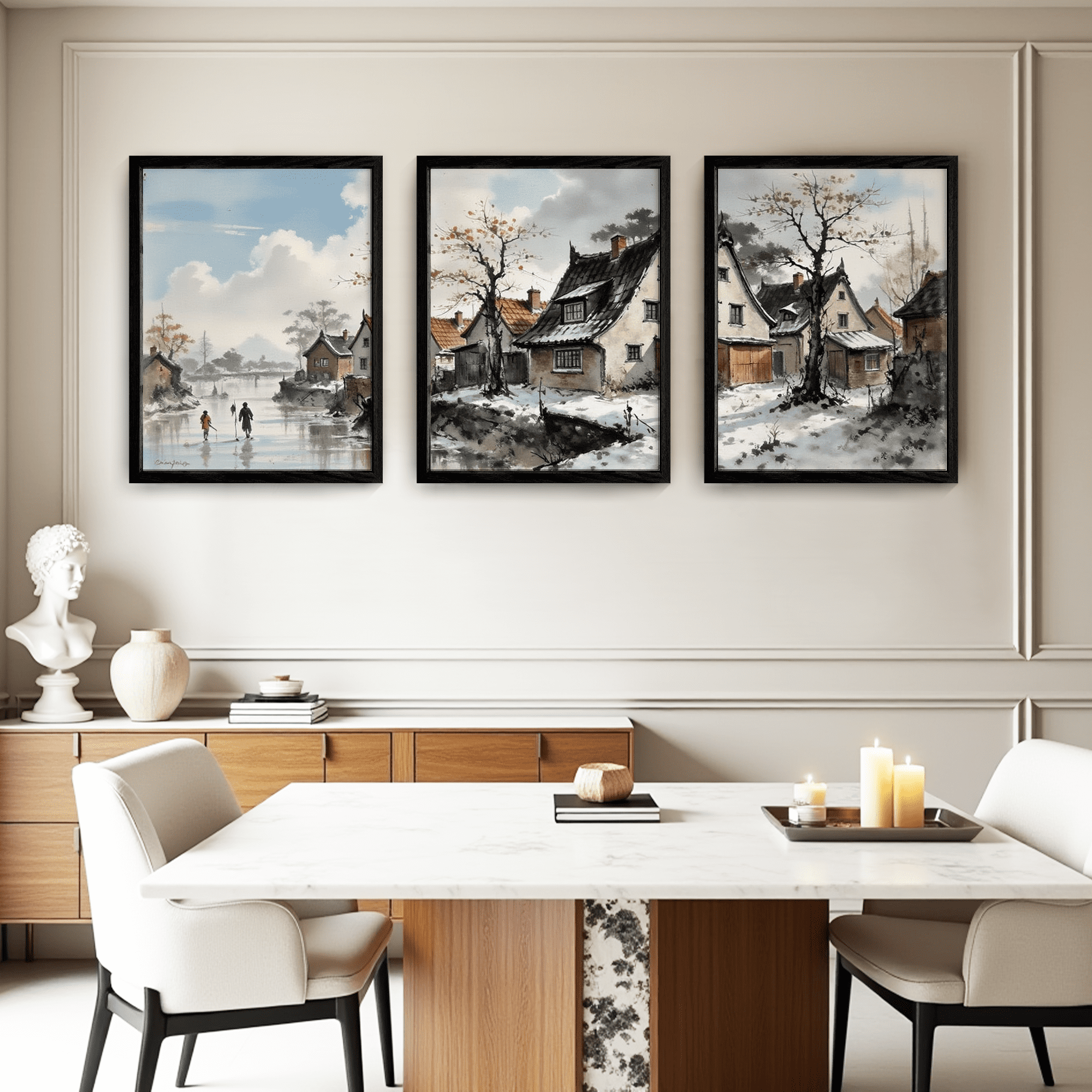 MAYEERTY Modern Abstract Wall Art Painting, Living Room Decor, Black MDF Frame, 7.87"x9.84"