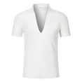 thumbnail image 3 of StSilkitty Men's 2 Piece Casual Outfits Solid Color Short Sleeve Collared V Neck Shirts and Drawstring Shorts Sets Lightweight Comfy Set, 3 of 6