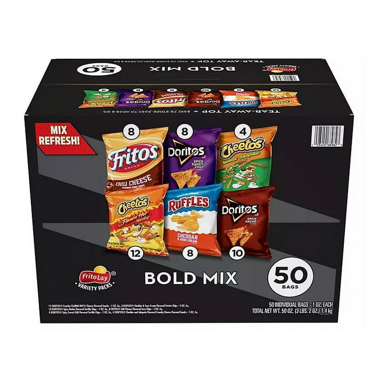 Frito-Lay Variety Bold Mix Pack- 50 Count - Walmart.com