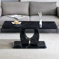 thumbnail image 3 of JUFU 43.3 in Modern Rectangle Coffee Table, Black Faux Marble, for Living Room, 3 of 8