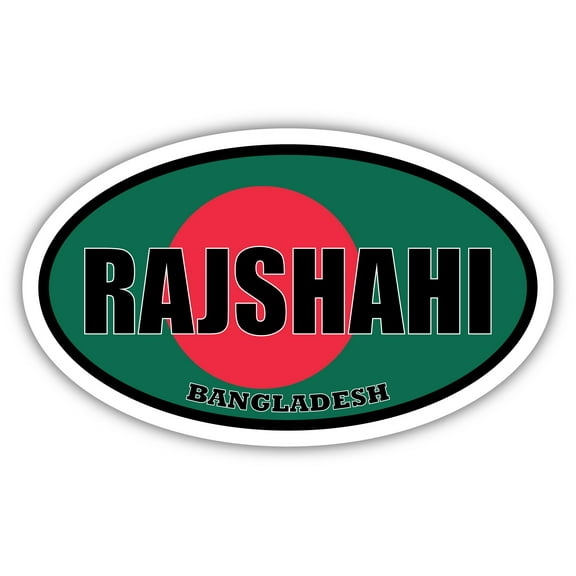 Rajshahi Bangladesh Flag Oval Decal Vinyl Bumper Sticker 3x5 inches