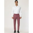 thumbnail image 3 of Pantalones de vestir a rayas Lars Amadeus para hombre ajustados formales de negocios para baile de graduación borgo?a XXL, 3 of 6