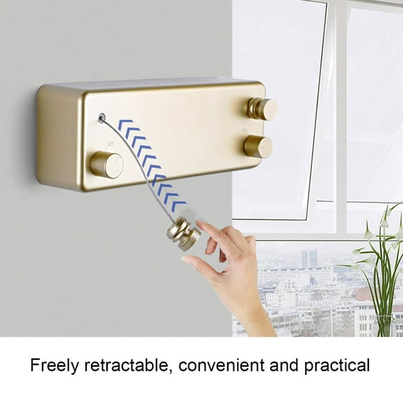 Cloth Line, Clothes Drying Line 4m / 13.1ft Cable Retractable Clothesline, Drilling Installation Dual Lines For Hotel Home Balcony Bathroom