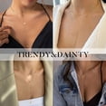 thumbnail image 4 of Turandoss Lariat Necklace for Women Dainty Circle Bar Pendant Necklaces 14K Gold Plated Long Simple Y-Shaped Drop Chain Jewelry Trendy Gifts, 4 of 7