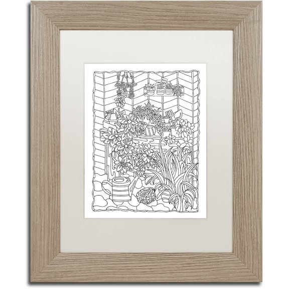 Trademark Fine Art "Hanging Herbs" Canvas Art by Kathy G. Ahrens, White Matte, Birch Frame