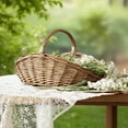 thumbnail image 6 of Rattan Storage Basket With Handle Large Woven Wicker Basket For Picnic,Harvesting Vegetables,Fruit Flower Arranging Multipurpose Organizer For Garden, Home,Easter Camping Decor, 6 of 8