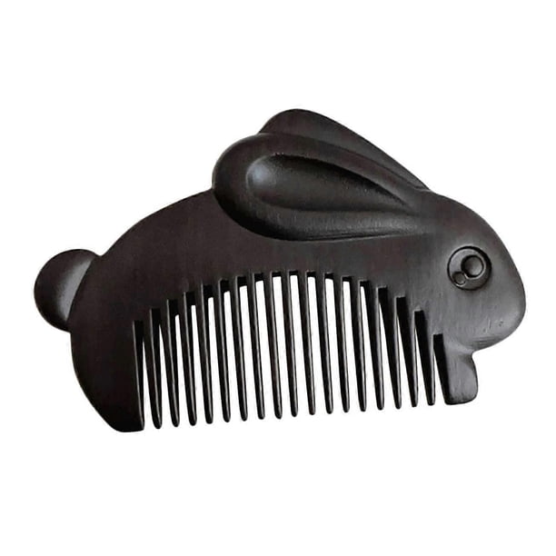 Peine de madera con acabado antiestático, de sándalo, desenredante, tamaño de bolsillo, para todo tipo de cabello.