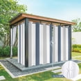thumbnail image 6 of Blue Gray Striped Outdoor Curtains for Patio Waterproof, Windproof Privacy Curtains with Weighted Bottom, Farmhouse Stripe Art Outside Drapes for Picnic Garage Backyard Cabana 54"x84" 1 Panel, 6 of 8