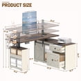 thumbnail image 2 of ANPOO Farmhouse Electric Standing Desk with Storage and Power Outlets, 55" Height Adjustable Computer Desk with Storage Drawers & Sliding Barn Door, L Shaped Standing Computer Desk for Home Office, 2 of 9