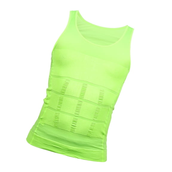 Vocoste Men Body Slimming Tummy Shaper Control Underwear Stretch Shapewear Waist Girdle Shirt Nylon XXL Green