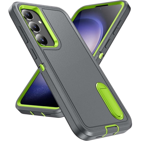REQO for Samsung Galaxy S25 Case, Heavy Duty 3-Layer Full Body Protection [Military Grade] with Foldable Stand Durable Sturdy Shockproof Bumper Cover for Samsung Galaxy S24 / S25