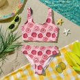 thumbnail image 6 of CCRFTGI Girls Swimsuits Size 10-12 2 Piece Set Swimming Bikini Set Beach Holiday Girls Bathing Suit Cute Summer Floral Print Girls Fashion Tankini Swimsuits Swimwear Red 7-8 Years, 6 of 9