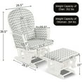 thumbnail image 3 of Barara King Recliner Chair, Reclining Chair,Lounge Chair,Wood Glider and Ottoman Set with Padded Armrests and Detachable Cushion-Gray and White, 3 of 9