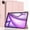 Pink, variant on HCTian New iPad Air 13 Inch Case M3 2025/M2 2024 with Pencil Holder, Trifold Stand Smart Case with Soft TPU Back,Auto Wake/Sleep
