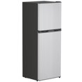 thumbnail image 1 of Silver Mini Fridge with Freezer | 4.6 Cu. Ft Small Refrigerator - Dorm, Office, RV - Adjustable Thermostat, Reversible Door, Quiet Operation, 1 of 7