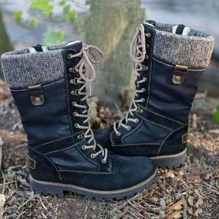 Lace up mid calf shop boots uk