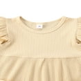 thumbnail image 3 of Filles Bébé Robe Solide Volants Manches Poche Genou Longueur une-Ligne Robe, 3 of 6