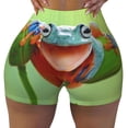 thumbnail image 2 of Vsdgher Flying Frog On Branch Workout Shorts for Women Seamless Soft Smooth Gym Yoga Scrunch Active Exercise Fitness Shorts-XX-Large, 2 of 8