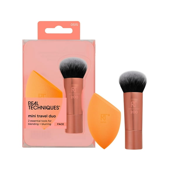 Set de brochas de maquillaje Real Techniques Mini Travel Duo, 2 piezas