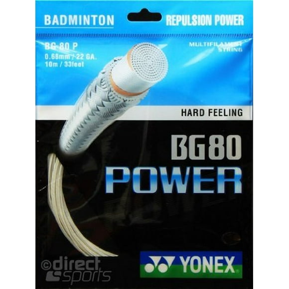 Cuerda de bádminton YONEX BG80 Power, potencia de repulsión de 10 m