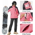 thumbnail image 3 of TACVASEN Women's Winter Waterproof Windproof Snow Ski Jackets Warm Thermal Fleece Thick Hooded Coat with Multi-Pockets for Outdoor Hiking Snowboarding Pink Grey L, 3 of 7