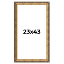 23x43 Frame Vintage Gold Solid Wood Picture Frame | 2.5 Inch Moulding Width | Ornate Bronze Museo