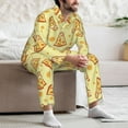 thumbnail image 5 of Mens Pajamas Set, Delicious Cheese Button Down Long Sleeve Loungewear Sleepwear Pjs sets for Men, 5 of 5