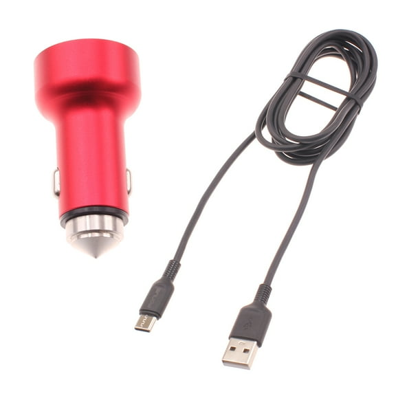 24W Fast Car Charger for Galaxy S21 FE 5G - 2-Port 6ft USB-C Cable DC Socket Power Adapter Long Type-C Cord Compatible With Samsung Galaxy S21 FE 5G