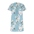 thumbnail image 5 of WaiiMak Robe T-Shirt Décontractée à Col Rond pour Femmes, Manches Courtes Plissées, Tunique Ample avec Poches, Imprimé, 5 of 5