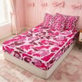 thumbnail image 2 of Erosebridal Fashion Gorilla Head Zipper Queen Comforter Set with Fitted Sheet and 2 Pillowcases for Girls, Camouflage Shape Print Zipper Bedding Set, Pink Reversible, 4pcs, 2 of 5