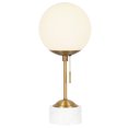 thumbnail image 2 of Henn&Hart 8" Brass/White Marble Marble/Metal/Glass Table Lamp, 2 of 8