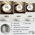 thumbnail image 4 of Designart "Timeless Turn In Gold And Black" abstract spirals Gold Large Square Mirror - Square Bedroom Mirror Printed Wall Decor - Modern Square Printed Wall Mirror Art, 4 of 5