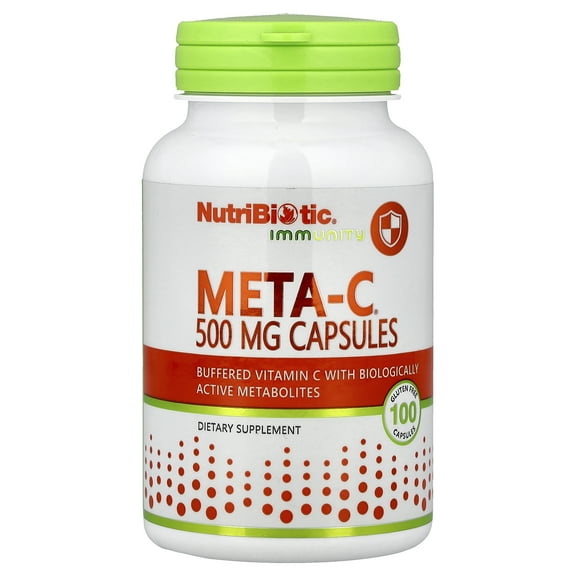 Nutribiotic - Meta-C Buffered Vitamin C with Biologically Active Metabolites 500 mg. - 100 Capsules