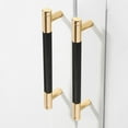 thumbnail image 6 of YUEVE Small Rack Wall Mount Black And Champagne Bronze Cabinet Pulls Knurled 5 Inch Hole Centers Kitchen Cabinet Handles Drawer Pulls Cabinet Hardware, 6 of 6