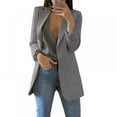 thumbnail image 1 of Womens Open Front Blazer Long Sleeve Solid Slim Fit Work Office Cardigan Jacket S-XXL, 1 of 6